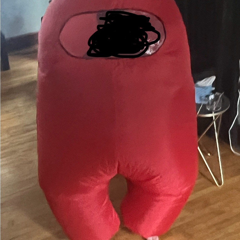 Red blow up among us costume
